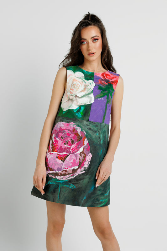 DRESS IN HAND PAINTED COTTON image 1