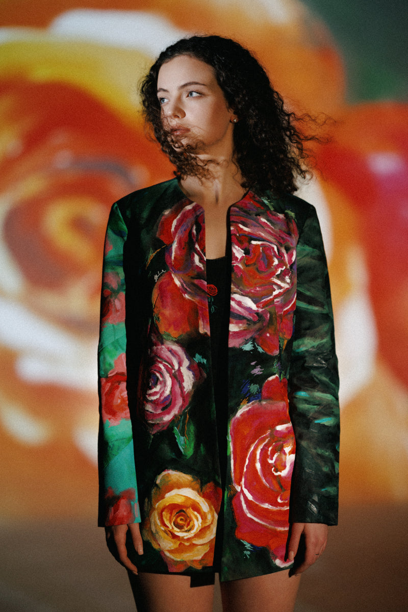FLORAL HAND PAINTED AND EMBROIDERED JACKET image 9