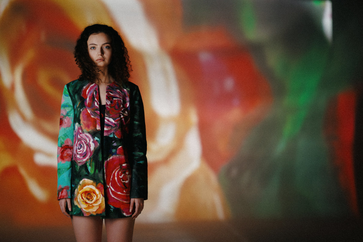 FLORAL HAND PAINTED AND EMBROIDERED JACKET image 8