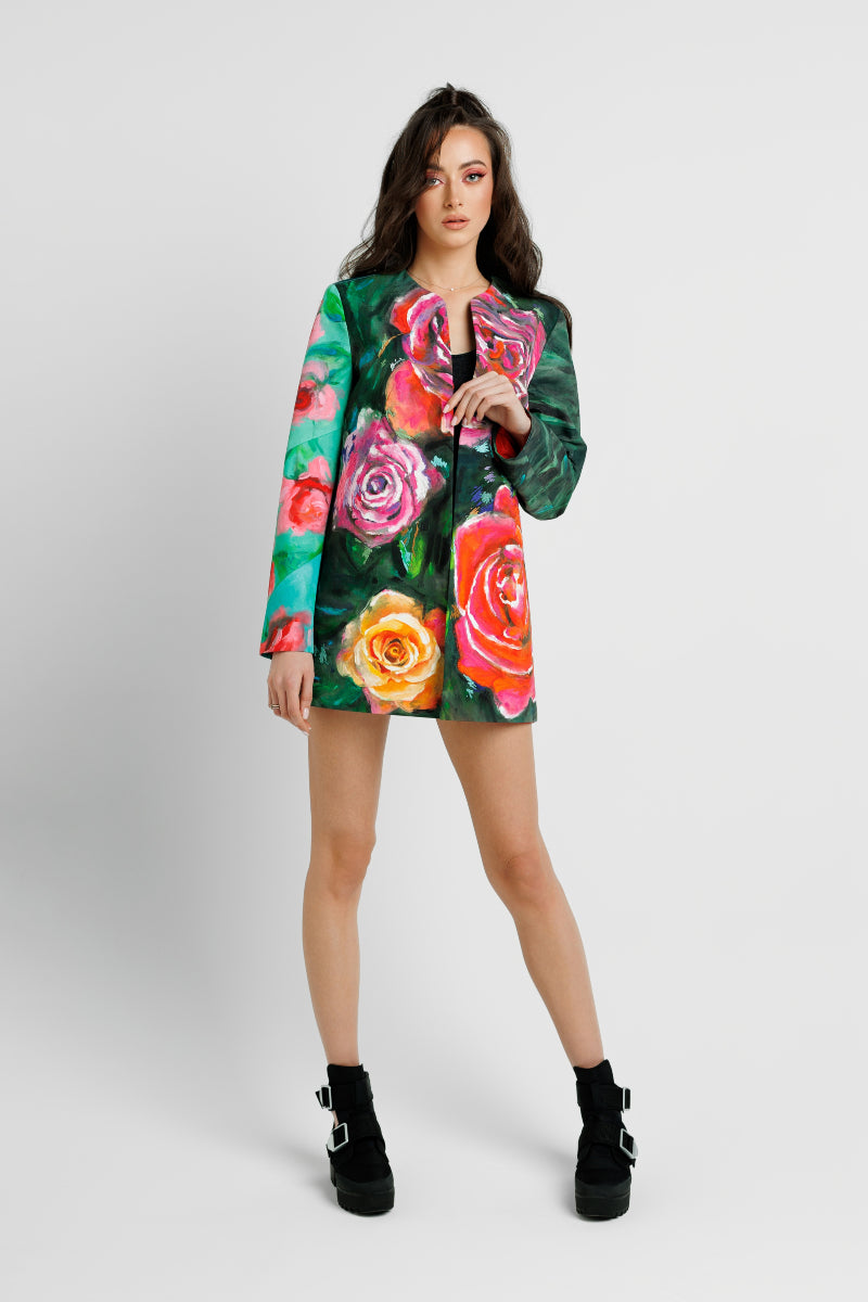 FLORAL HAND PAINTED AND EMBROIDERED JACKET image 2