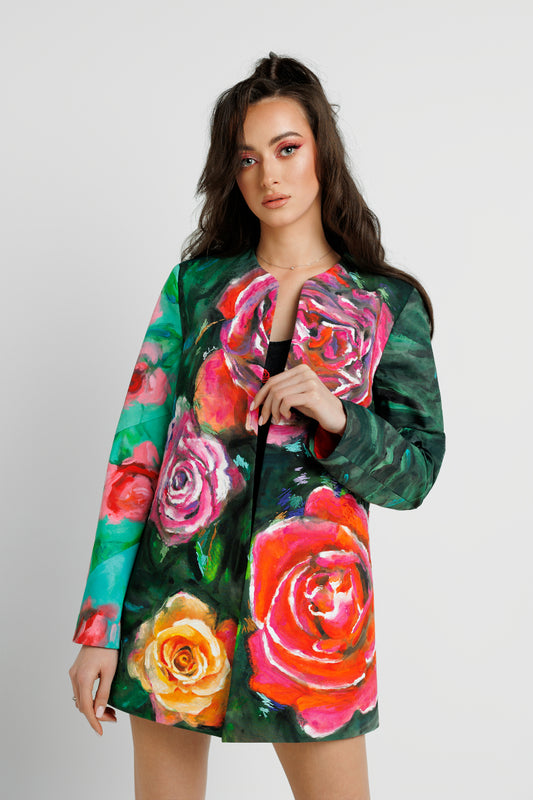 FLORAL HAND PAINTED AND EMBROIDERED JACKET image 1