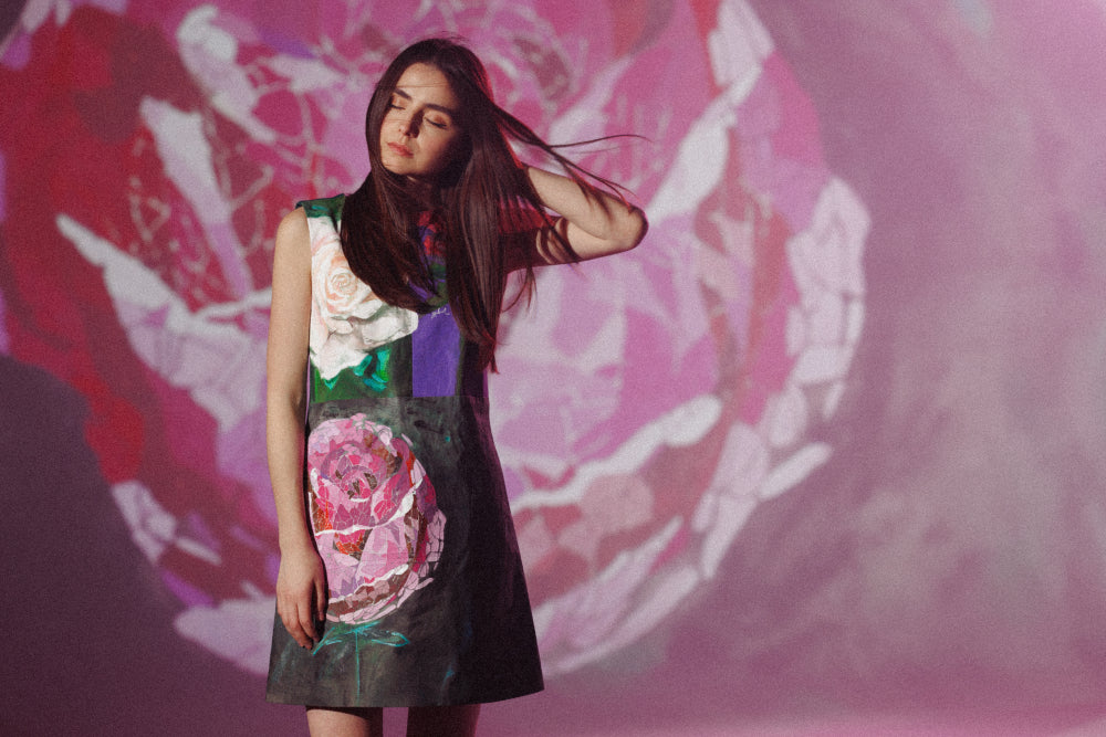 DRESS IN HAND PAINTED COTTON image 3